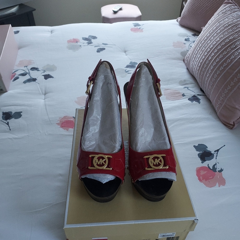Michael Kors Red Wedge Sandals